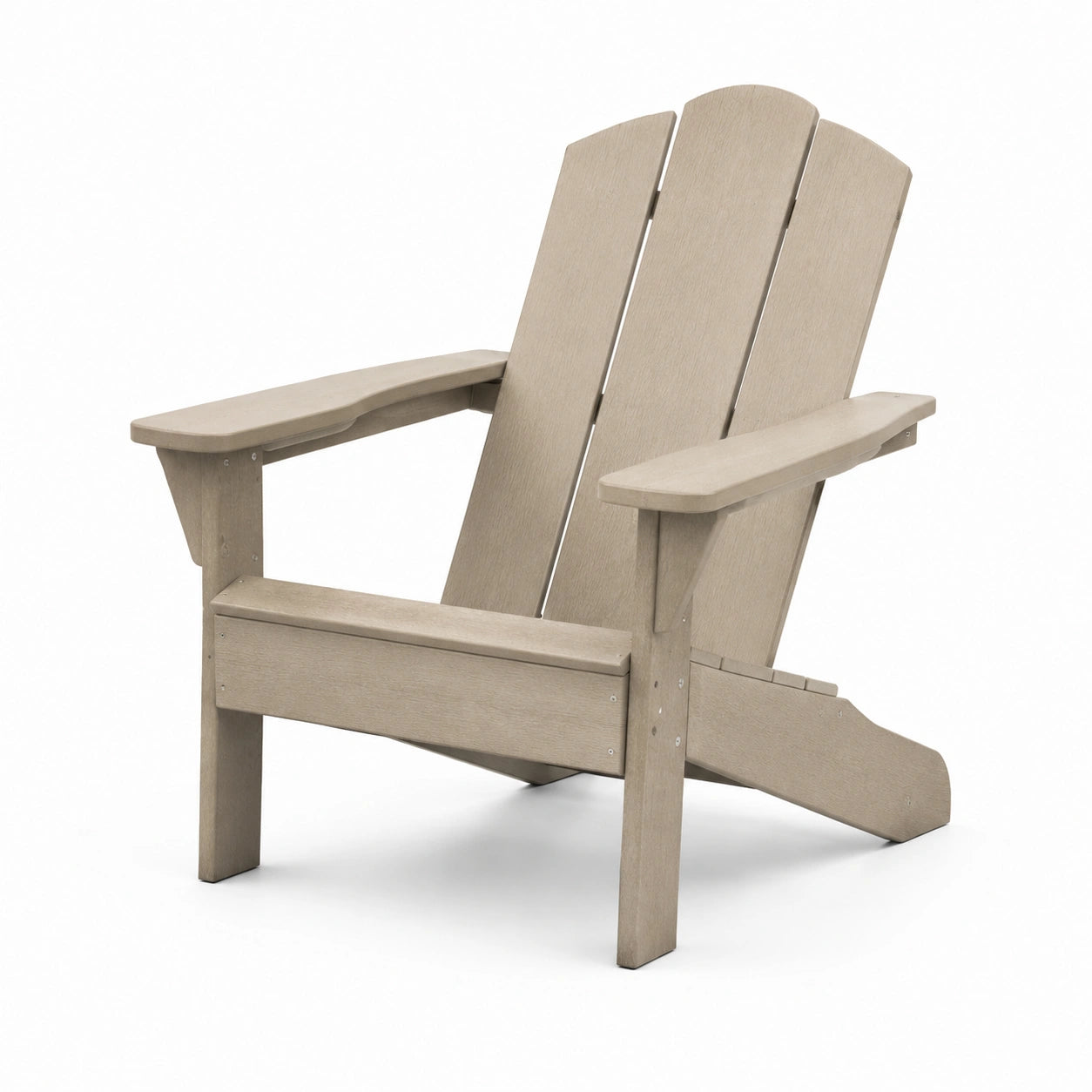 Silla Adirondack de Madera Sintética Beige para Exterior 88x78x89 cm