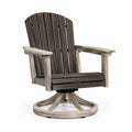 Sillón giratorio de madera de acacia marrón oscuro con base redonda