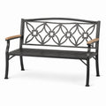 Banco de metal y madera negra 120x52x85 cm