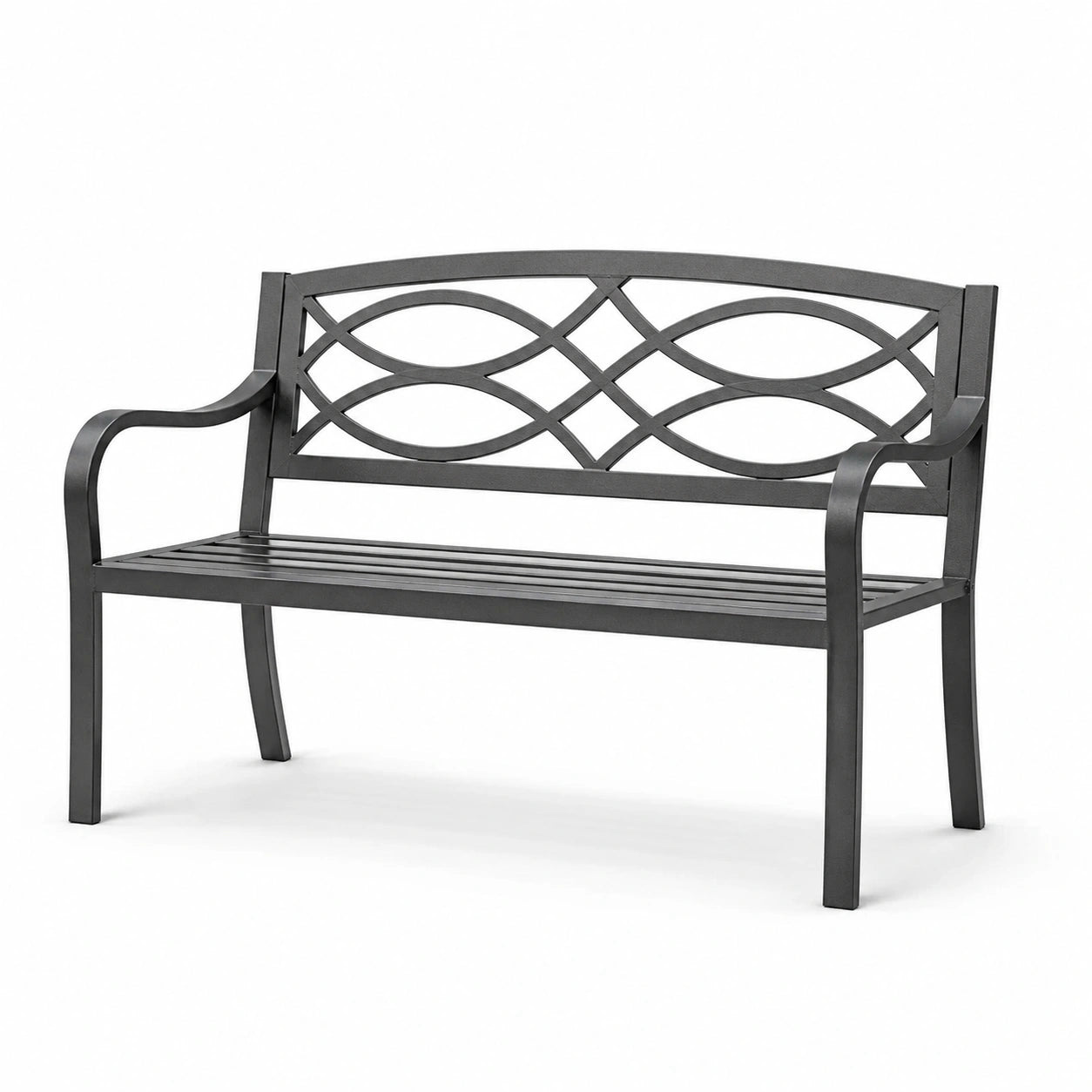 Banco de jardín de acero revestido 128cm