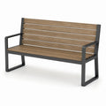 Banco de metal y madera marrón/negro 120x60x80 cm
