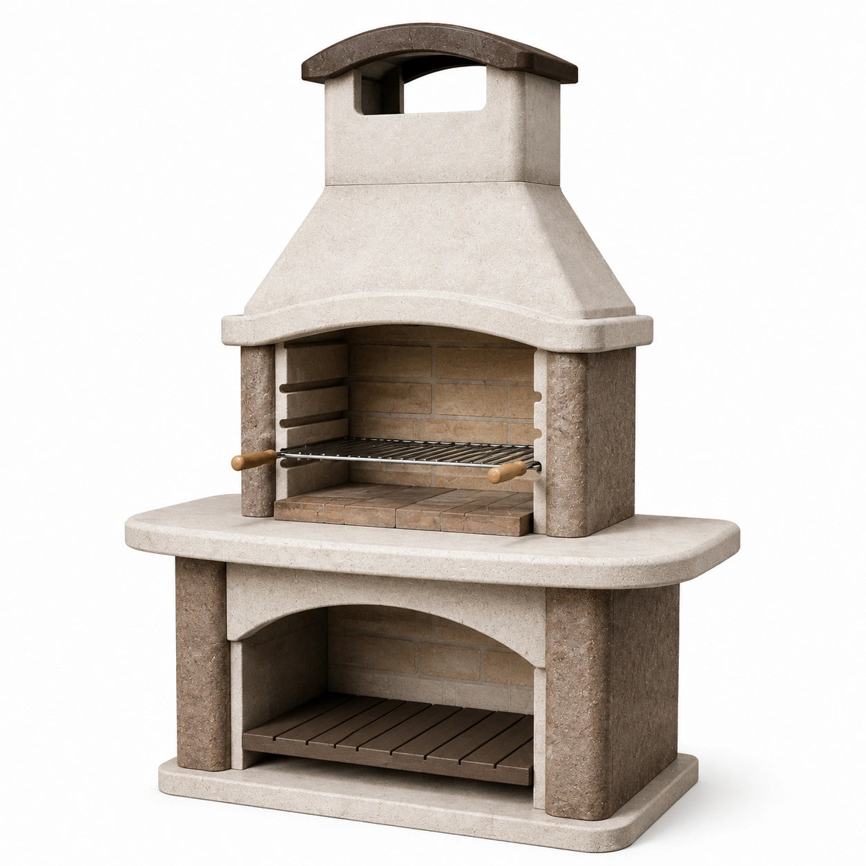 Parrilla de Hormigón y Ladrillos Refractarios Beige