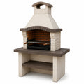 Barbacoa de hormigón y ladrillo con parrilla de acero inoxidable 150x90x60 cm
