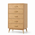 Cajonera de madera de roble con tiradores de metal dorado 80x40x120cm