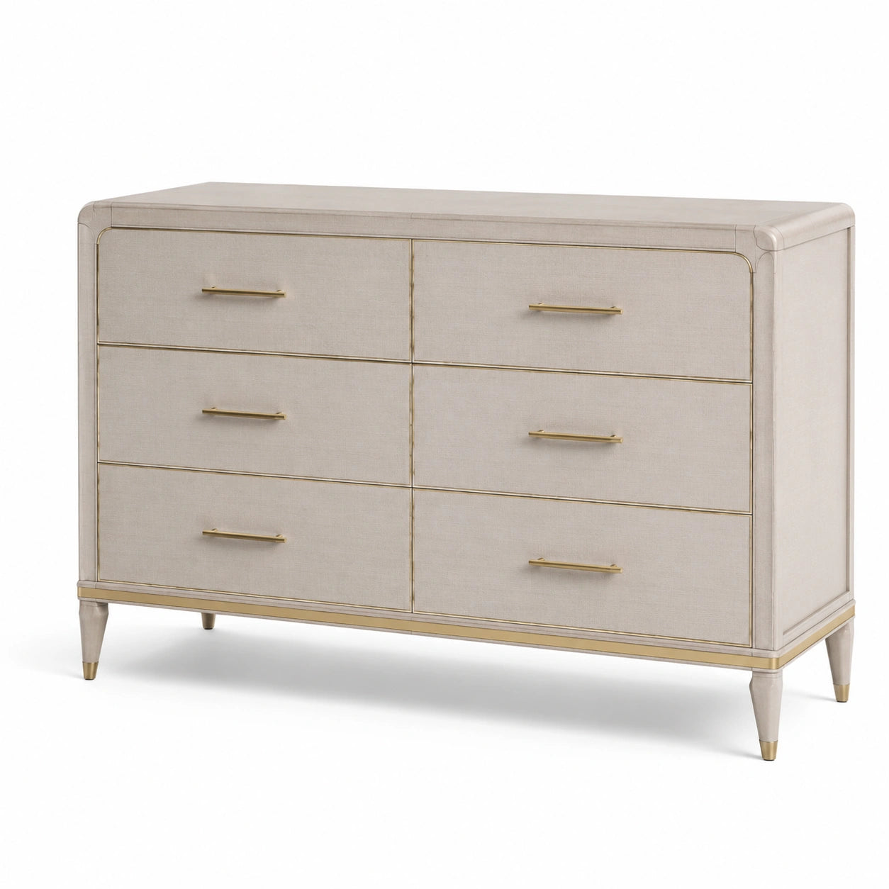 Cajonera de Madera y Metal con 6 Cajones Beige