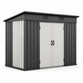 Cobertizo de acero galvanizado para exterior 257x205x178 cm gris/blanco